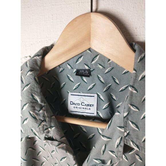 ☀️David Carey Originals Cotton Mechanic Flame graphic Button Down Shirt, XL - Picture 3 of 8